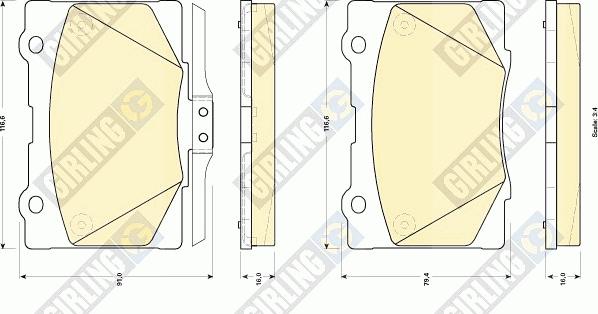 Girling 6134989 - Kit pastiglie freno, Freno a disco autozon.pro