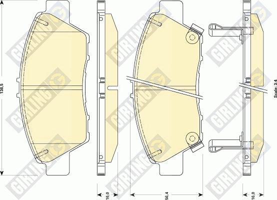 Girling 6134939 - Kit pastiglie freno, Freno a disco autozon.pro