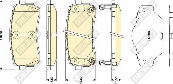 Girling 6134499 - Kit pastiglie freno, Freno a disco autozon.pro