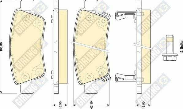 Girling 6134464 - Kit pastiglie freno, Freno a disco autozon.pro