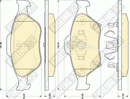 Girling 6134579 - Kit pastiglie freno, Freno a disco autozon.pro