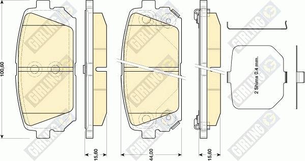 Girling 6134629 - Kit pastiglie freno, Freno a disco autozon.pro