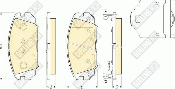 Girling 6134099 - Kit pastiglie freno, Freno a disco autozon.pro