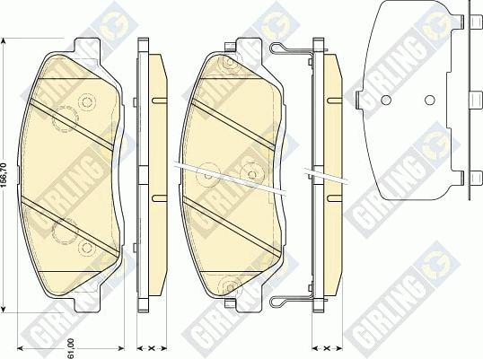 Girling 6134189 - Kit pastiglie freno, Freno a disco autozon.pro