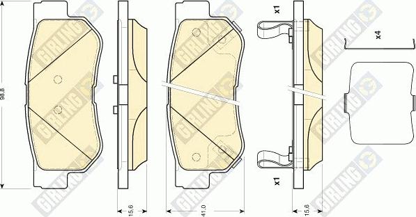 Girling 6134329 - Kit pastiglie freno, Freno a disco autozon.pro