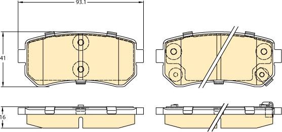 Girling 6134219 - Kit pastiglie freno, Freno a disco autozon.pro