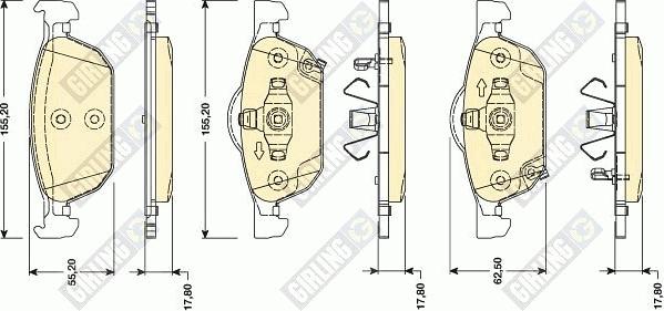 Girling 6134762 - Kit pastiglie freno, Freno a disco autozon.pro