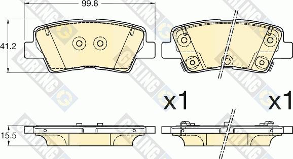 Girling 6135947 - Kit pastiglie freno, Freno a disco autozon.pro