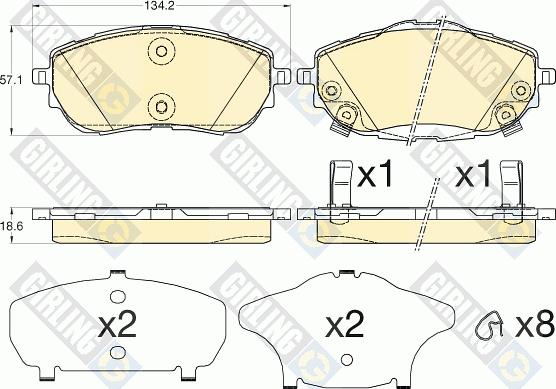 Girling 6135983 - Kit pastiglie freno, Freno a disco autozon.pro