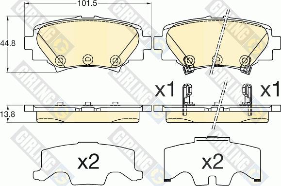 Girling 6135937 - Kit pastiglie freno, Freno a disco autozon.pro