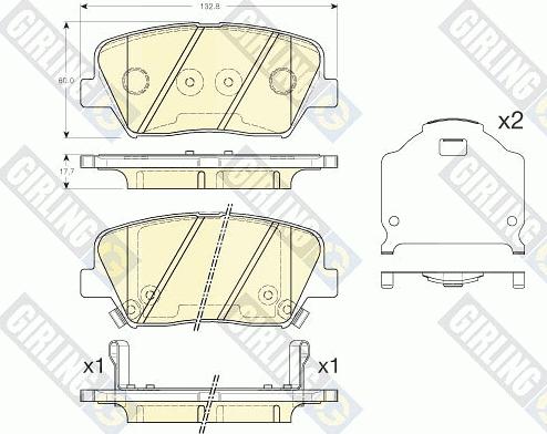 Girling 6135495 - Kit pastiglie freno, Freno a disco autozon.pro