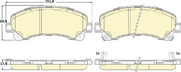 Girling 6135455 - Kit pastiglie freno, Freno a disco autozon.pro