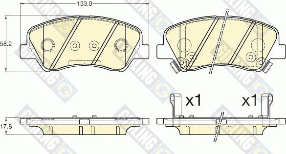 Girling 6135485 - Kit pastiglie freno, Freno a disco autozon.pro