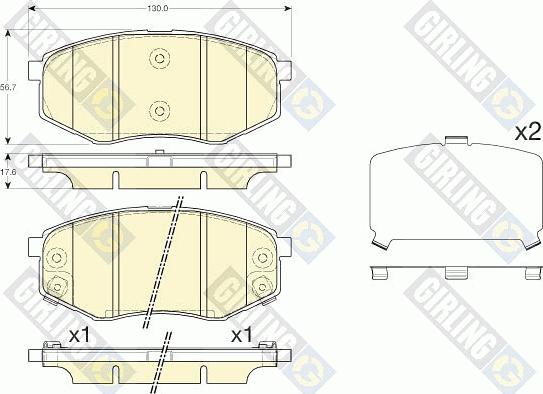 Girling 6135535 - Kit pastiglie freno, Freno a disco autozon.pro