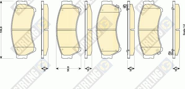 Girling 6135019 - Kit pastiglie freno, Freno a disco autozon.pro