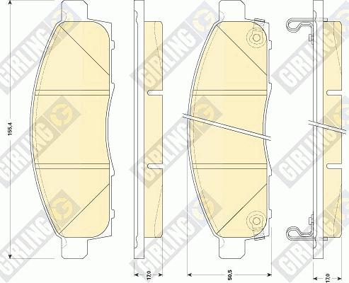 Girling 6135029 - Kit pastiglie freno, Freno a disco autozon.pro