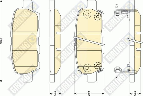 Girling 6135079 - Kit pastiglie freno, Freno a disco autozon.pro