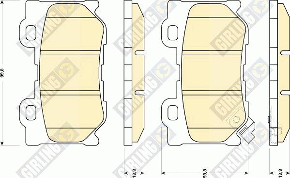 Girling 6135159 - Kit pastiglie freno, Freno a disco autozon.pro