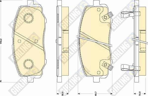 Girling 6135109 - Kit pastiglie freno, Freno a disco autozon.pro