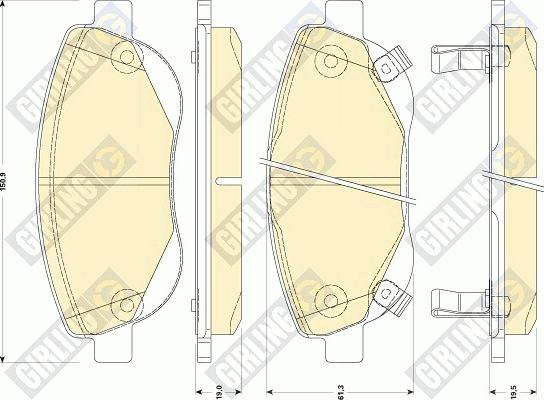 Girling 6135114 - Kit pastiglie freno, Freno a disco autozon.pro