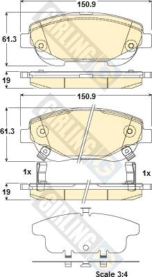 Girling 6135184 - Kit pastiglie freno, Freno a disco autozon.pro