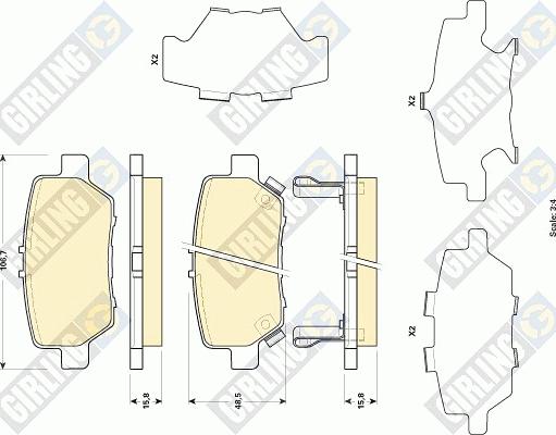 Girling 6135129 - Kit pastiglie freno, Freno a disco autozon.pro