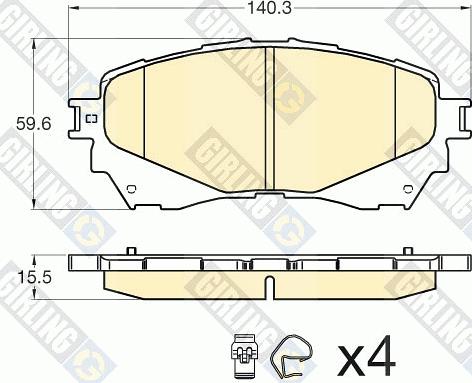 Girling 6135806 - Kit pastiglie freno, Freno a disco autozon.pro