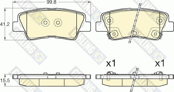 Girling 6135375 - Kit pastiglie freno, Freno a disco autozon.pro