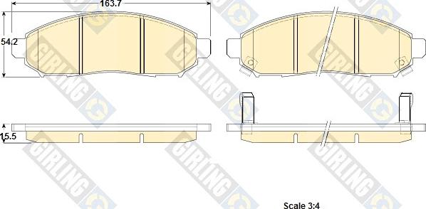 Girling 6135209 - Kit pastiglie freno, Freno a disco autozon.pro