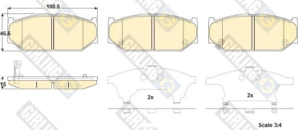 Girling 6135229 - Kit pastiglie freno, Freno a disco autozon.pro