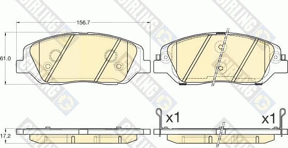 Girling 6135746 - Kit pastiglie freno, Freno a disco autozon.pro