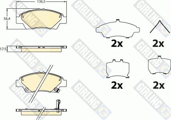 Girling 6136436 - Kit pastiglie freno, Freno a disco autozon.pro