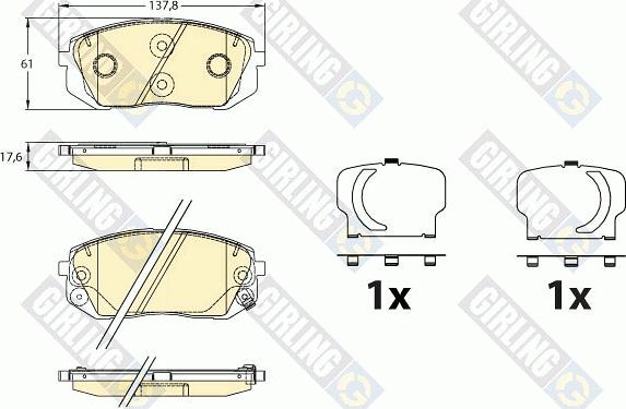 Girling 6136426 - Kit pastiglie freno, Freno a disco autozon.pro