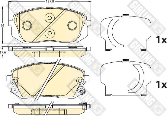 Girling 6136476 - Kit pastiglie freno, Freno a disco autozon.pro