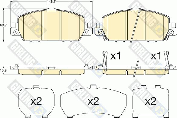 Girling 6136156 - Kit pastiglie freno, Freno a disco autozon.pro