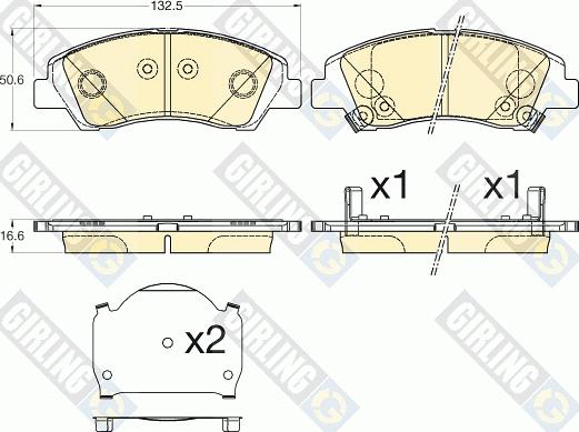 Girling 6136186 - Kit pastiglie freno, Freno a disco autozon.pro