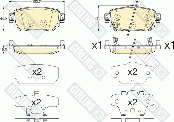 Girling 6136171 - Kit pastiglie freno, Freno a disco autozon.pro