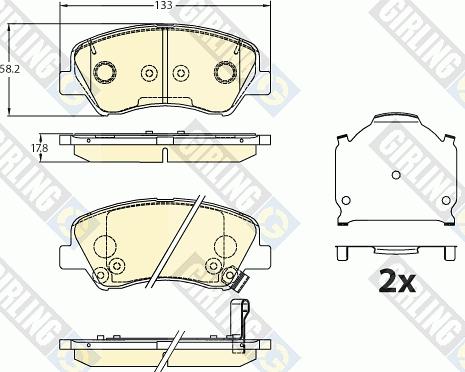 Girling 6136306 - Kit pastiglie freno, Freno a disco autozon.pro