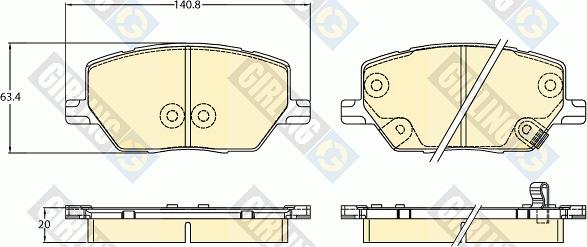 Girling 6136296 - Kit pastiglie freno, Freno a disco autozon.pro