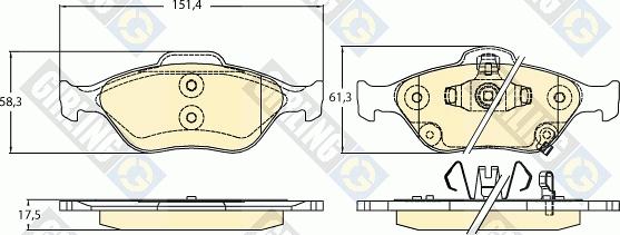 Girling 6136256 - Kit pastiglie freno, Freno a disco autozon.pro