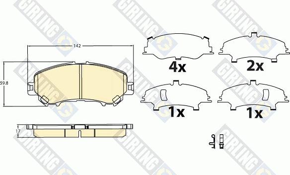 Girling 6136226 - Kit pastiglie freno, Freno a disco autozon.pro