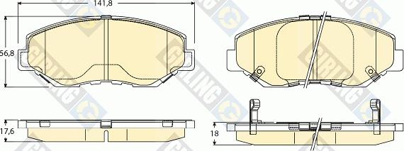 Girling 6136276 - Kit pastiglie freno, Freno a disco autozon.pro