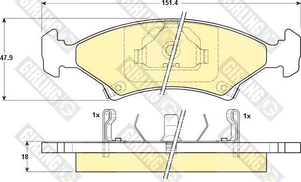 Girling 6130962 - Kit pastiglie freno, Freno a disco autozon.pro