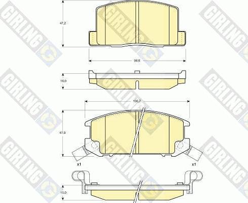 Girling 6130589 - Kit pastiglie freno, Freno a disco autozon.pro