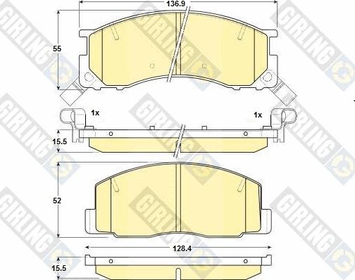 Girling 6130869 - Kit pastiglie freno, Freno a disco autozon.pro