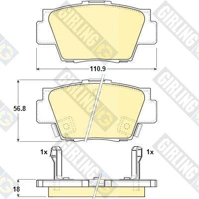 Girling 6130399 - Kit pastiglie freno, Freno a disco autozon.pro