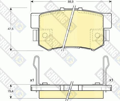 Girling 6131549 - Kit pastiglie freno, Freno a disco autozon.pro