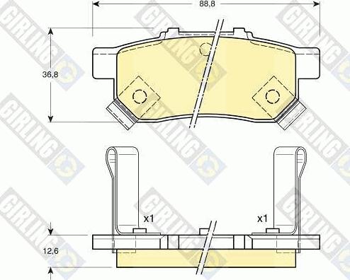 Girling 6131609 - Kit pastiglie freno, Freno a disco autozon.pro