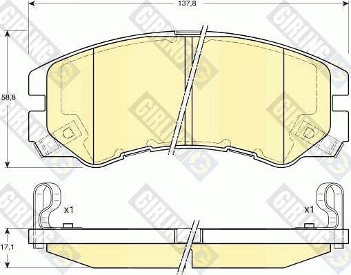 Girling 6131629 - Kit pastiglie freno, Freno a disco autozon.pro