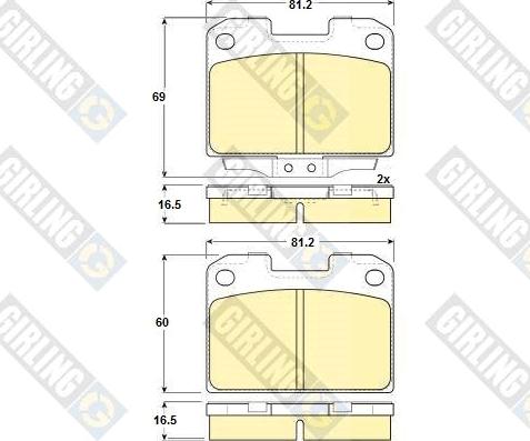 Girling 6131049 - Kit pastiglie freno, Freno a disco autozon.pro